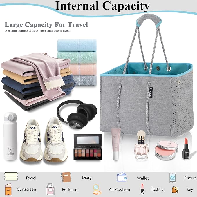 QOGiR Neoprene Multipurpose Beach Bag Tote - Image 4