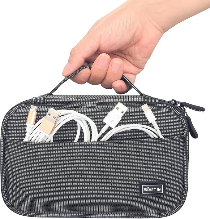 sisma Travel Electronics Organizer Tech Accessories Case Small Carrying Bag - Image 6