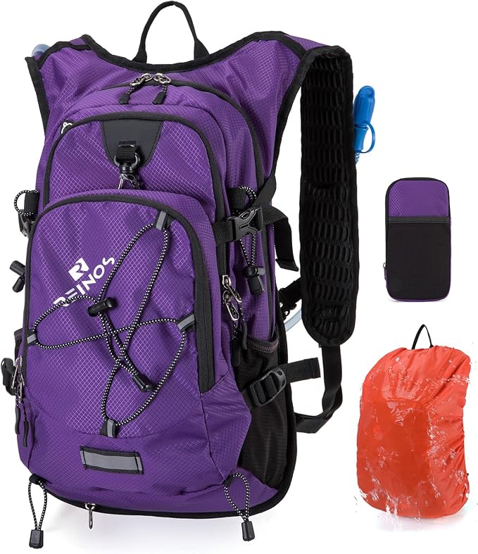 Hydration Backpack Pack with 2L Water Bladder 18L Hiking Backpack Women Men by REINOS+OUTDOOR
