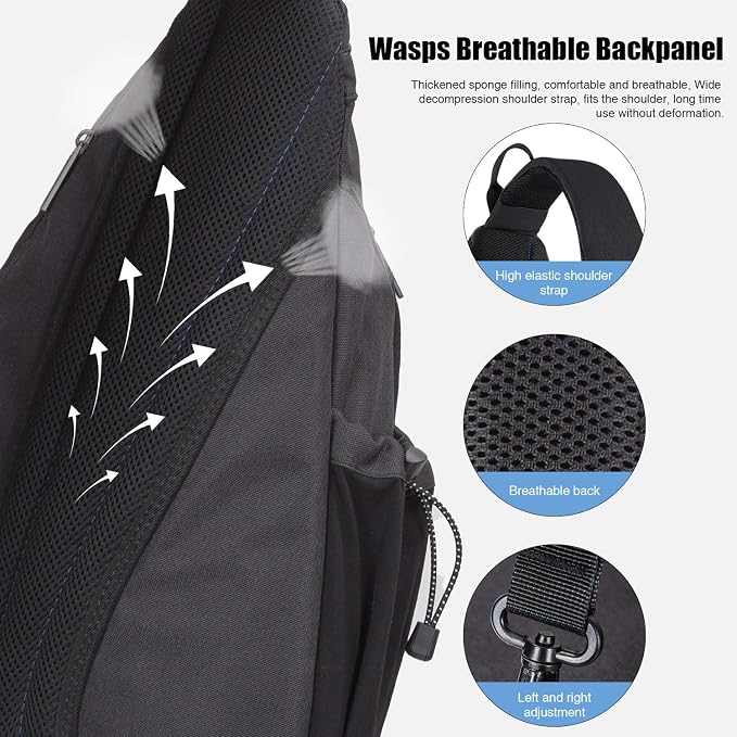 mixi Sling Bag Men Backpack Unisex One Shoulder Bag Hiking Travel Backpack - Image 4