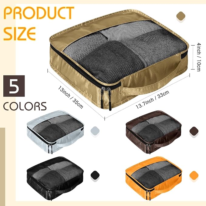 5 Pcs Packing Cubes for Suitcase Large Travel Cubes Carry on Luggage Organizer - Image 2