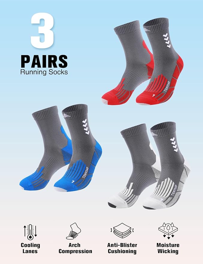 Compression Crew Running Socks: Athletic Socks - Image 4