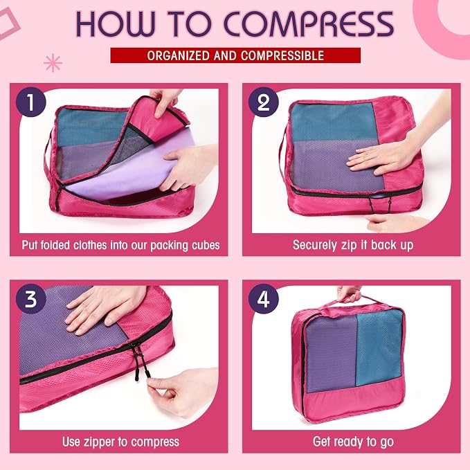 5 Pcs Packing Cubes for Suitcase Large Travel Cubes Carry on Luggage Organizer - Image 4