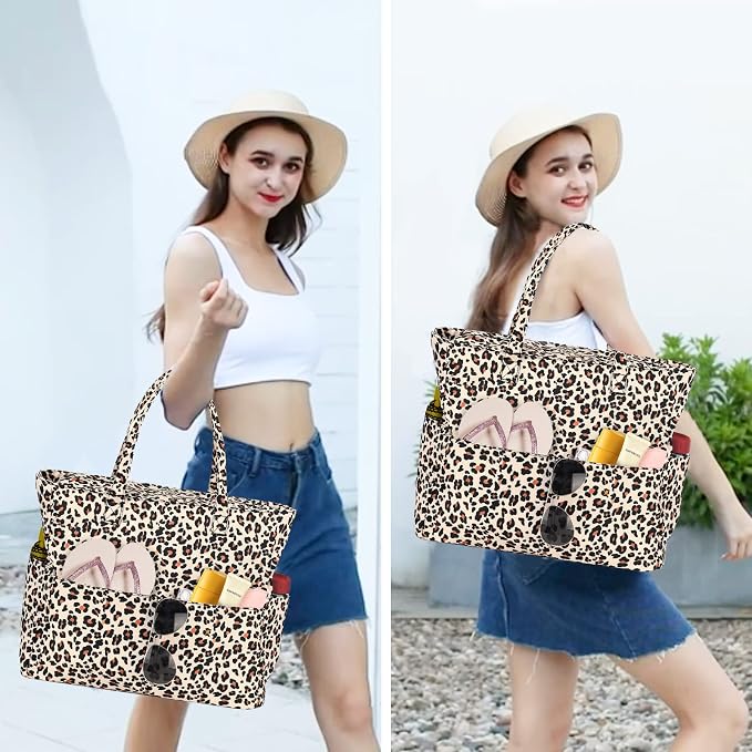 Beach Pool Bags Tote for Women Ladies Large Gym Tote Carry On Bag - Image 2