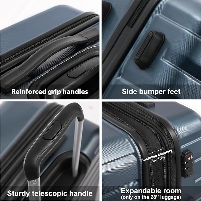 Coolife Larage Luaggage Hardside Expandable Suitcase - Image 4