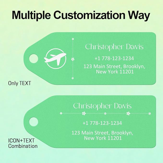 4 PCS Personalized Metal Luggage Tag – Personalized Engraved Suitcase Tag - Image 5