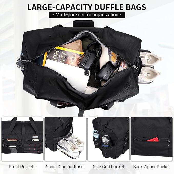 WITZMAN Foldable Duffle Bag for Travel 65L Lightweight Packable Duffel Bag - Image 4