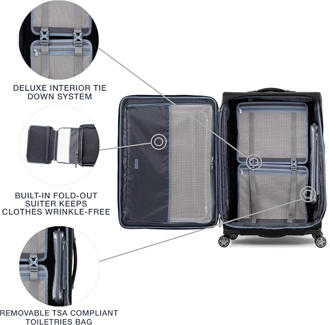 Travelpro Platinum Elite Softside Expandable Checked Luggage, 8 Wheel Spinner - Image 5