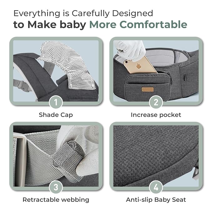 FRUITEAM Baby Carrier Newborn to Toddler, 6-in-1 Ergonomic & Adjustable Baby - Image 5