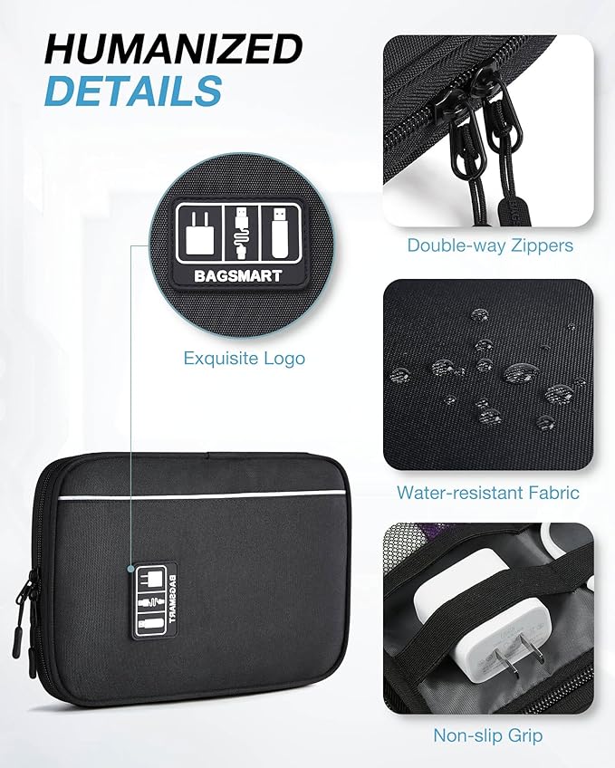 BAGSMART Electronics Travel Organizer Case, Tech Accessories Cord Storage Bag - Image 4