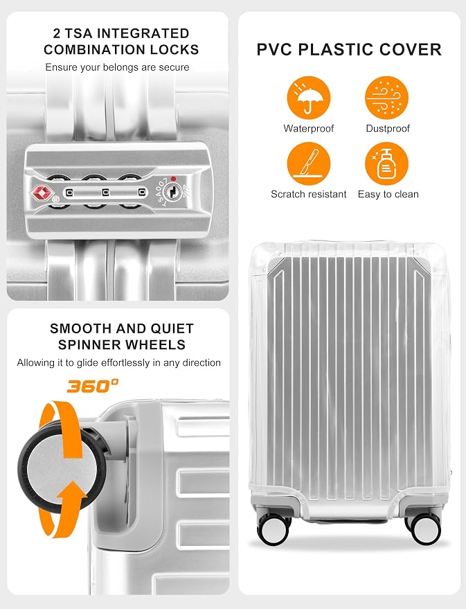 Mvst Luggage Premium All Aluminum Magnesium Carry On 20'' Lightweight Metal - Image 3