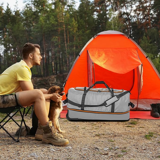 Vomgomfom 32" Soft-Sided Foldable Wheeled Travel Duffel Bag, Expandable 110L to - Image 9