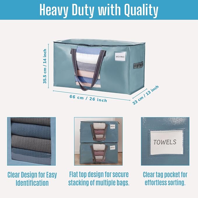 VENO 4 Pack Moving Bags, Comforter and Blanket Storage Bags - Image 2