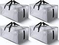 4 Pack Large Strong Bags with Zippers & Carrying Handles by HOMESURE