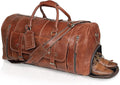 24 Inch Leather Duffle Bags for Men Large Full-Grain Buffalo Leather Overnight by cuero