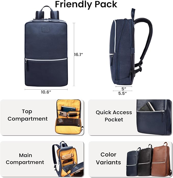LEATHER VILLAGE Leather Laptop Backpack - Image 4