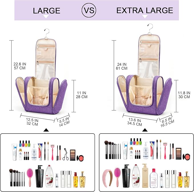 Travel Hanging Toiletry Bag for Women and Men, 6 Organizer Compartments - Image 6