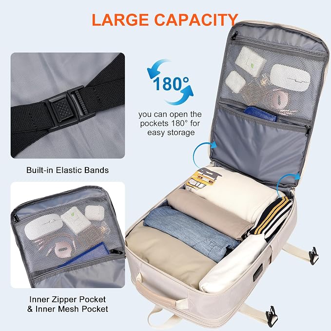 PIJUSHI Travel Backpack for Women Expandable Carry on Luggage Backpack Airline - Image 5