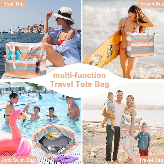 LEDAOU Beach Bag Waterproof Sandproof Women Tote Bag Pool Bag - Image 9