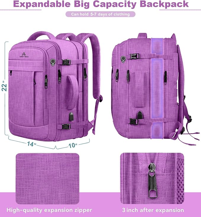 60L Carry On Backpack, Extra Large Laptop Backpack, Big Capacity Travel Backpack - Image 2