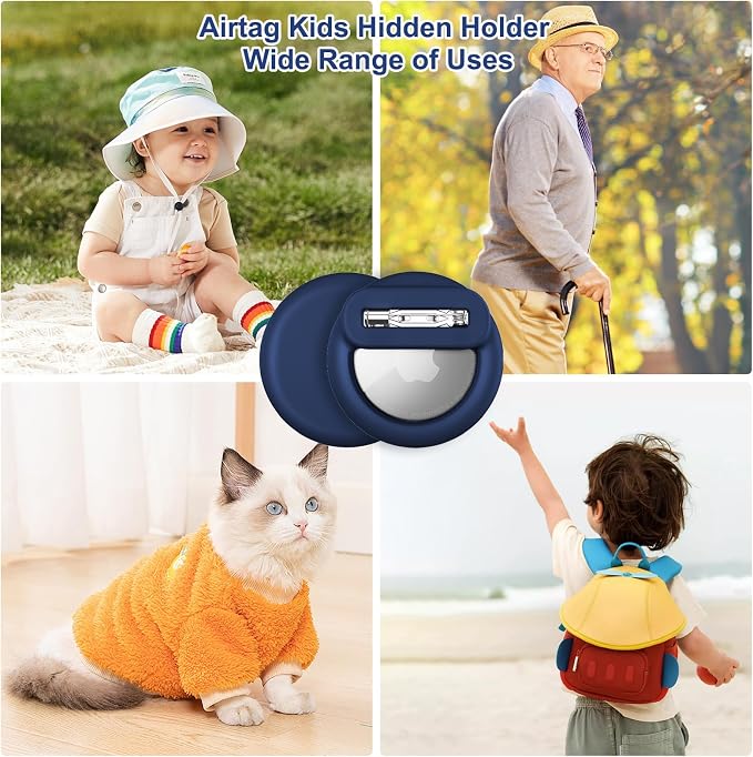 Compatible for Air Tags-4 Pack Apple Kids Hidden, Airtag Holder for Kid - Image 4