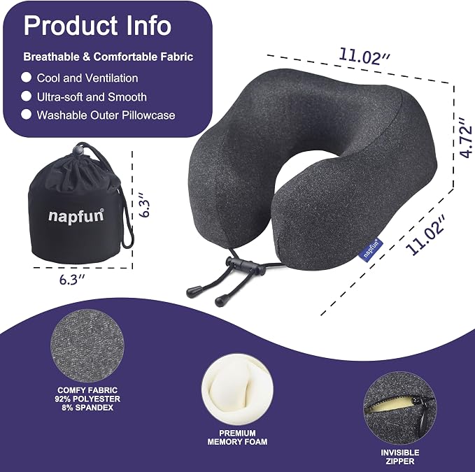 napfun Travel Pillow, Travel Accessories & Travel Essentials - Image 2