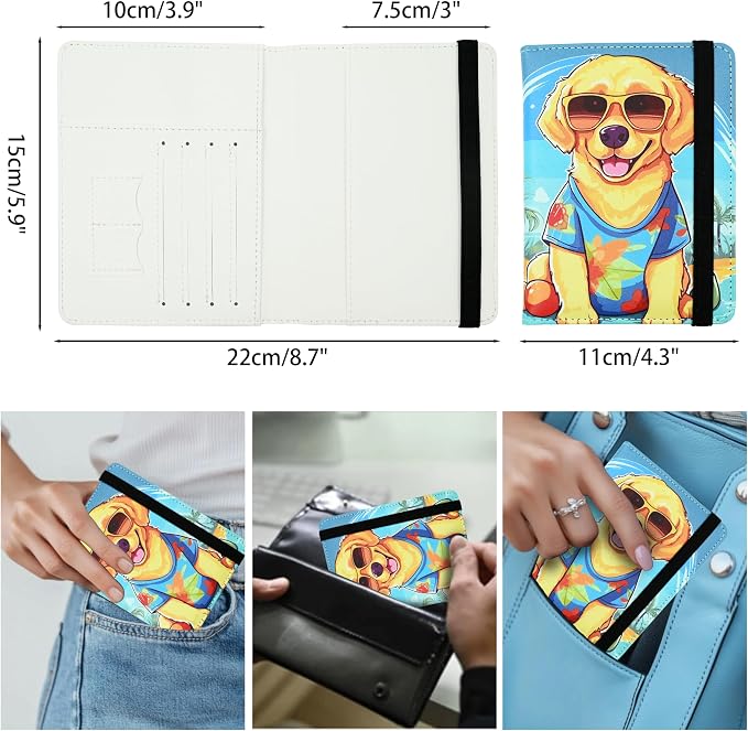 Dog Passport Holder for Women and Men PU Leather Passport Cover for Travel - Image 5