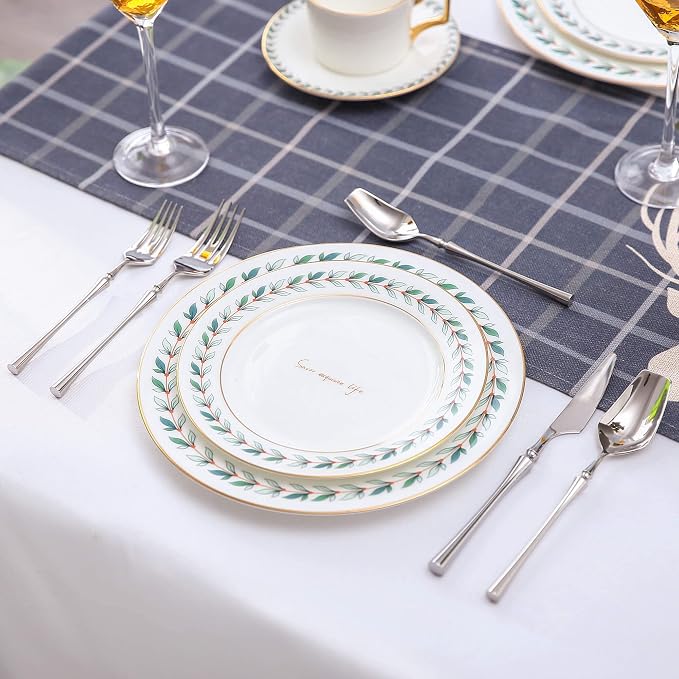 20-Piece Silverware Set for 4, Modern 18/10 Stainless Steel Flatware Set - Image 7