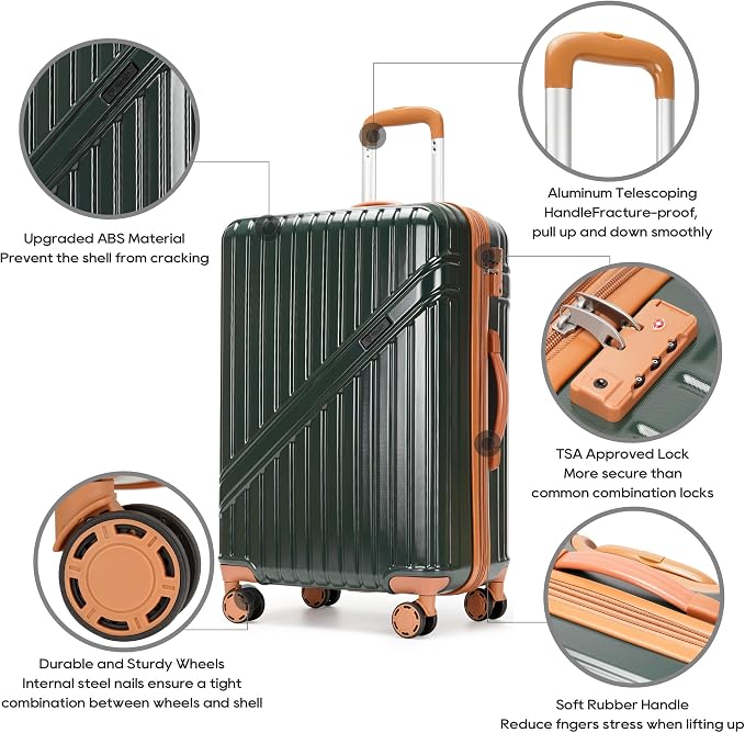 GinzaTravel Luggage Sets 3-Piece Expandable Suitcases - Image 9