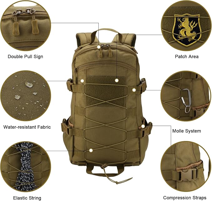 25L Hiking Backpack Small Tactical Backpack Daypack Camping Trekking Hunting - Image 4