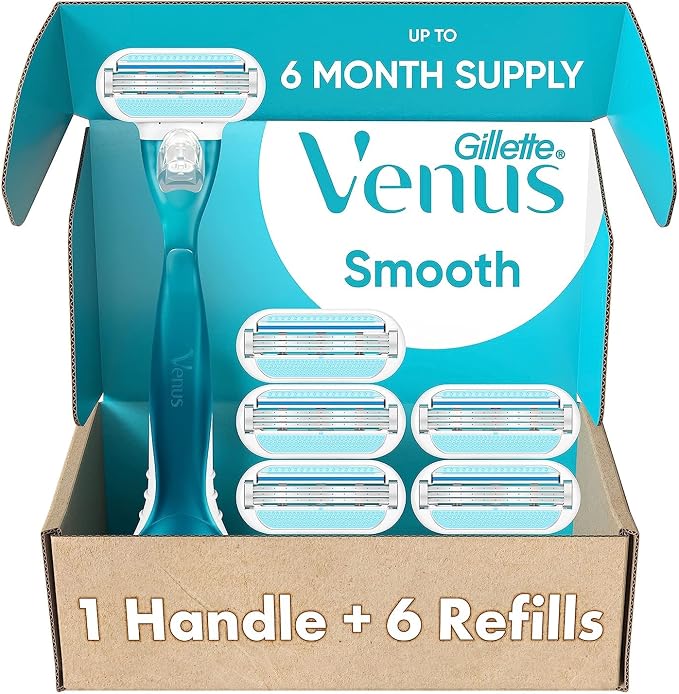 Gillette Venus Smooth Women's Razor Handle + 6 Refills by Venus