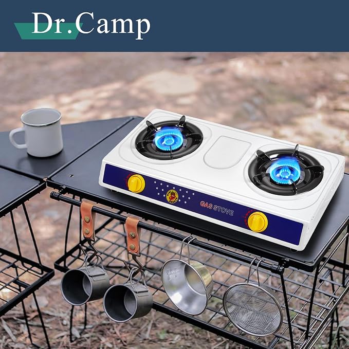 2 Burner Camping Stove with white color - Image 2