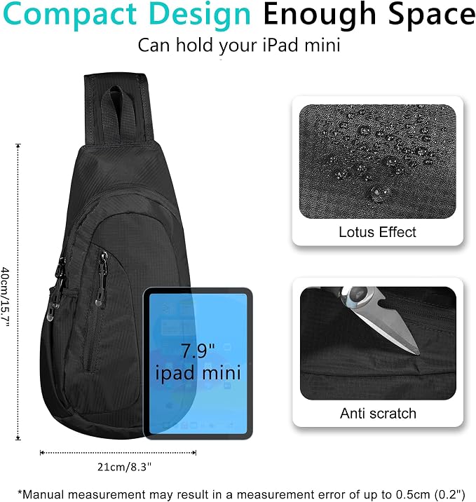 TITECOUGO Small Sling Bag, Lightweight Crossbody Backpack - Image 4