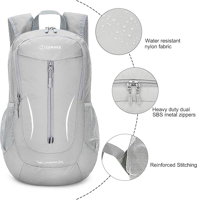 ZOMAKE Ultra Lightweight Packable Backpack 25L, Foldable Hiking Backpacks Water - Image 5