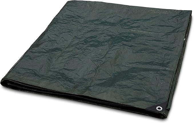 Amazon Basics Waterproof Camping Tarp, 8 Feet x 10 Feet, Dark Green - Image 3