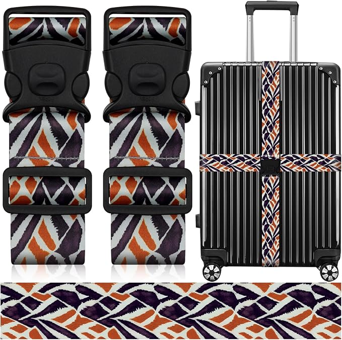 2 Pack Luggage Straps for Suitcases, Adjustable Travel Belt by ZHOMA