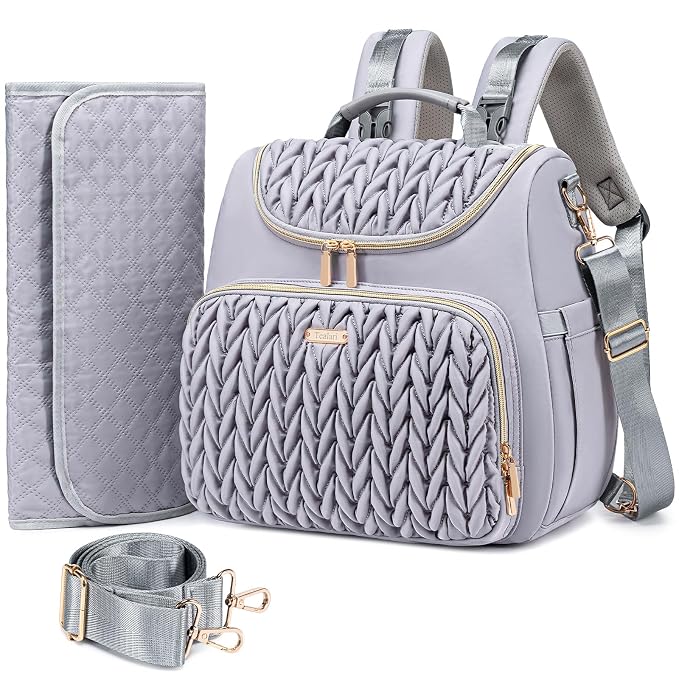 4 in 1 Convertible Diaper Bag Backpack, Waterproof Baby Diaper Bag by Tealari