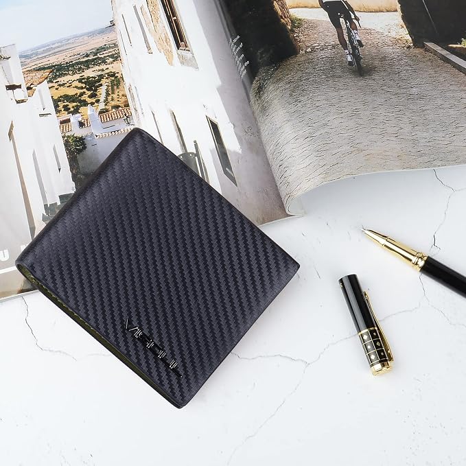 VISOUL Leather Mens Bifold RFID Blocking Wallet - Image 7