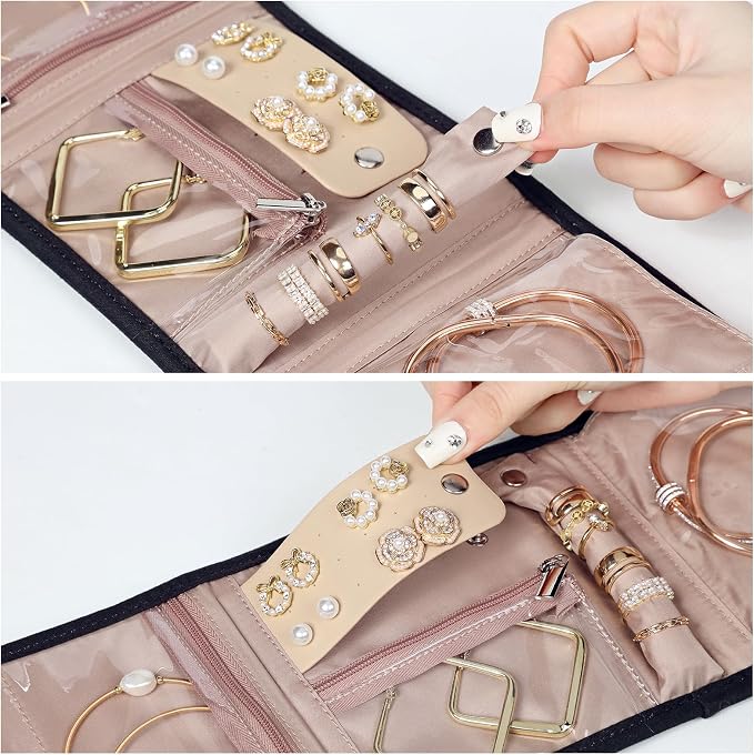 BELALIFE Travel Jewelry Case Organizer, Small Foldable Storage Roll - Image 3