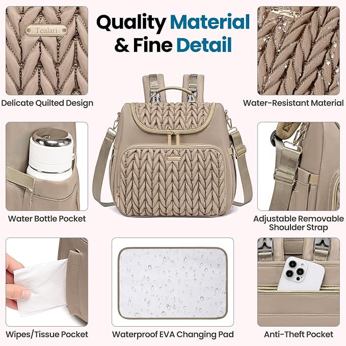 4 in 1 Convertible Diaper Bag Backpack, Waterproof Baby Diaper Bag - Image 5