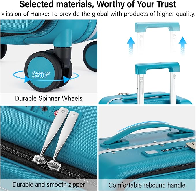 Hanke 28 Inch Luggage with Cup Holder and Charge, Top Opening Hard Shell - Image 9