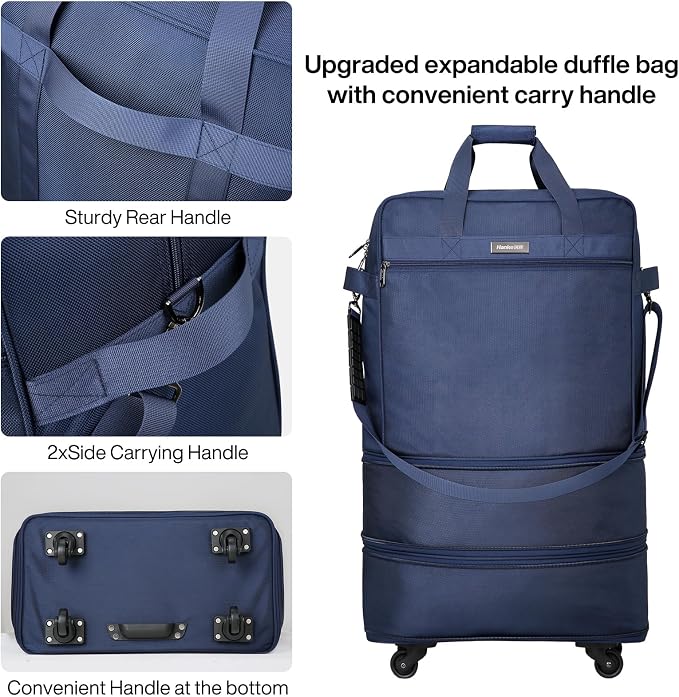 Hanke Suitcases with Wheels Expandable Foldable Luggage Bag Suitcase - Image 3