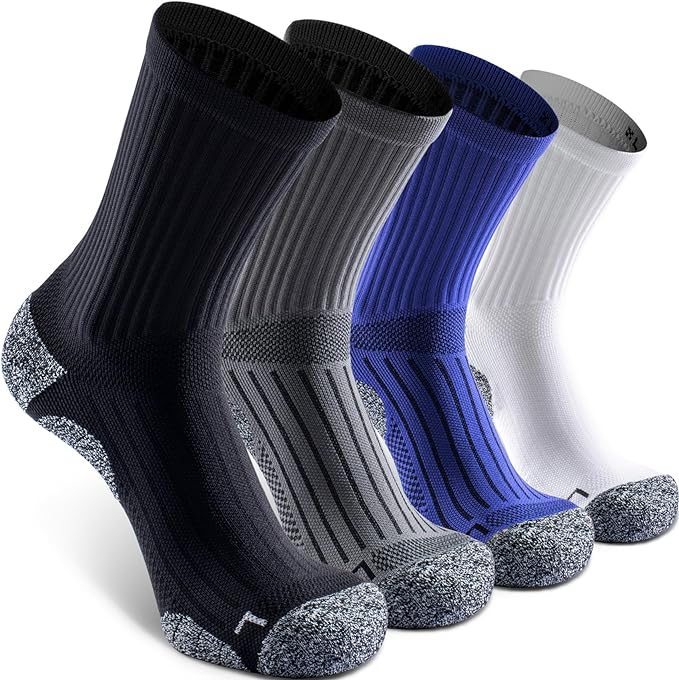Elite Cushioned Compression Mid-crew Socks 4-Pack by Sitoisbe