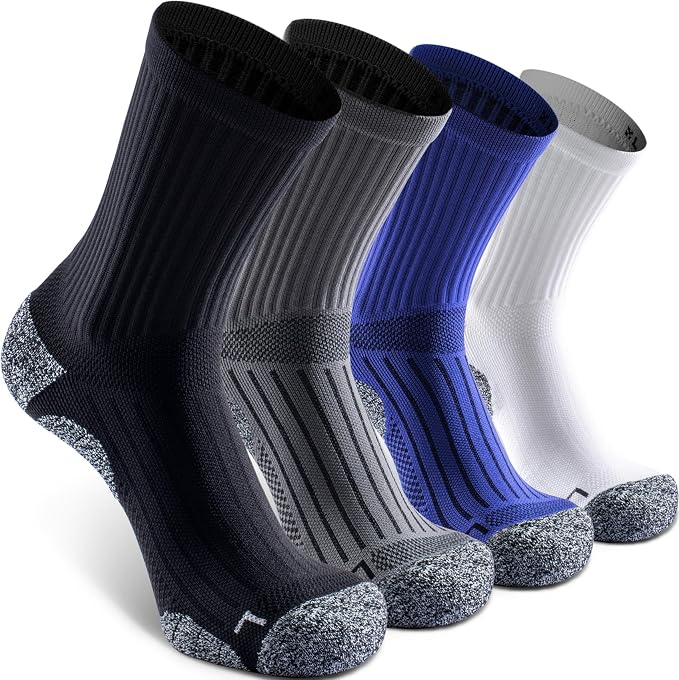Elite Cushioned Compression Mid-crew Socks 4-Pack by Sitoisbe
