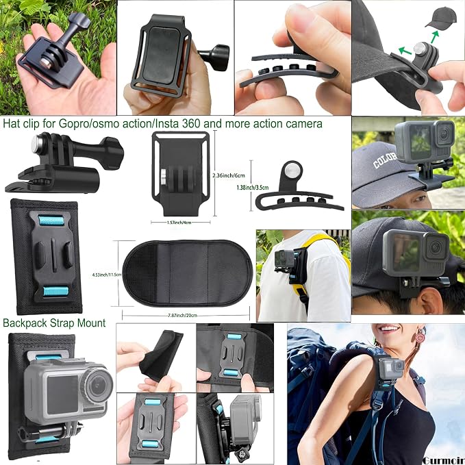Gurmoir Accessory Kit for Osmo Action 5 pro 4/Insta 360 X5 X4 X3/Go Pro Hero13 - Image 3