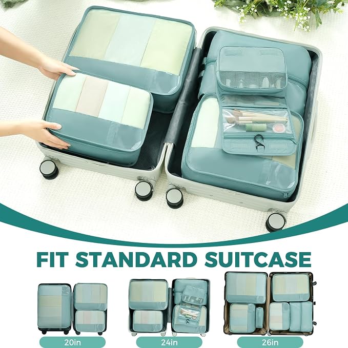 BAGAIL 9 Set Packing Cubes Luggage Packing Organizers - Image 7