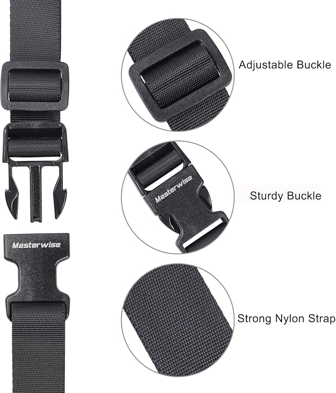 Buckle Straps with Clips, Adjustable Nylon Straps with Buckle, Packing Strap - Image 2