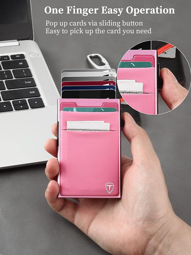 Slim Front Pocket Wallet, Pop Up Card Holder Wallets - Image 2