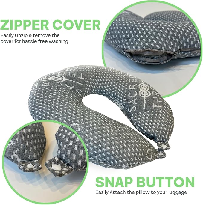 Sacred Thread Grey Travel Pillows - Image 3