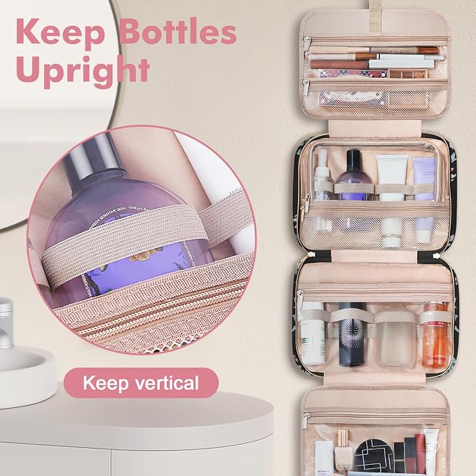 Wedama Toiletry Bag for Women, Large Cosmetic Travel Bag, Hanging Toiletry Bag - Image 4